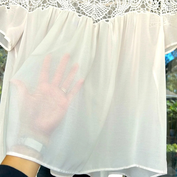 LOFT sheer white blouse - Picture 5 of 6